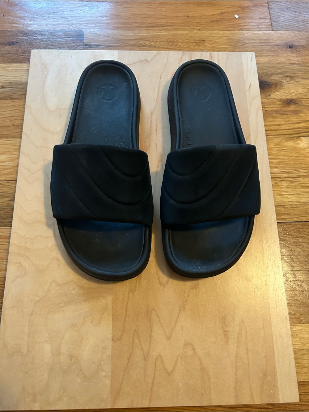 lululemon athletica Black Restfeel Slides Sandals